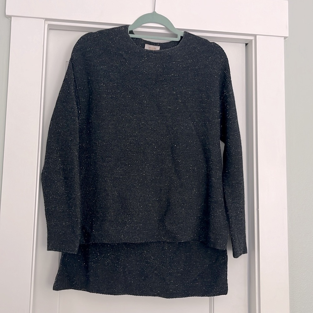 Modern Rarity Black metallic wool mix tunic sweater S